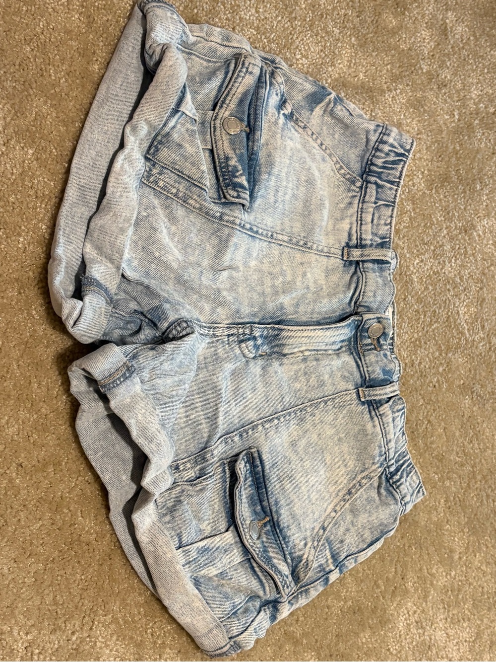 Time and Tru Light Wash Rolled Hem Denim Shorts